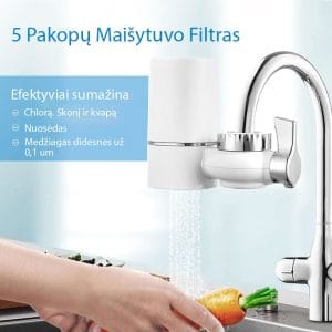 5 PAKOPŲ VIRTUVINIS VANDENS FILTRAS ANT ČIAUPO