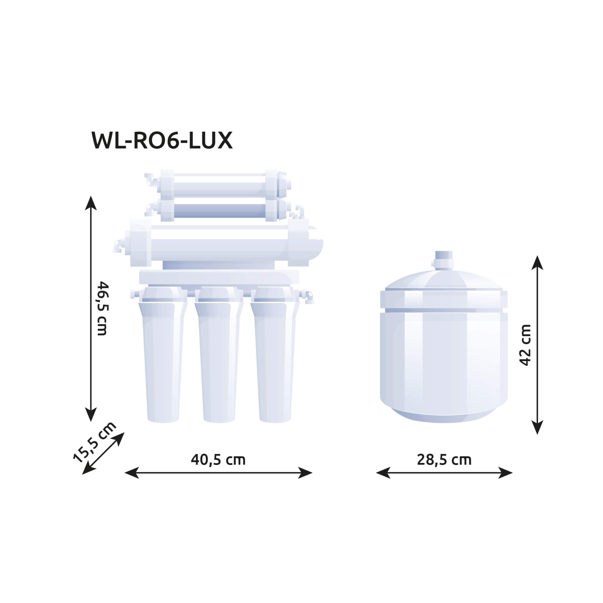 Atvirkštinio osmoso sistema OsmoPlus RO6 Pro 100 GPD - obrazek 7