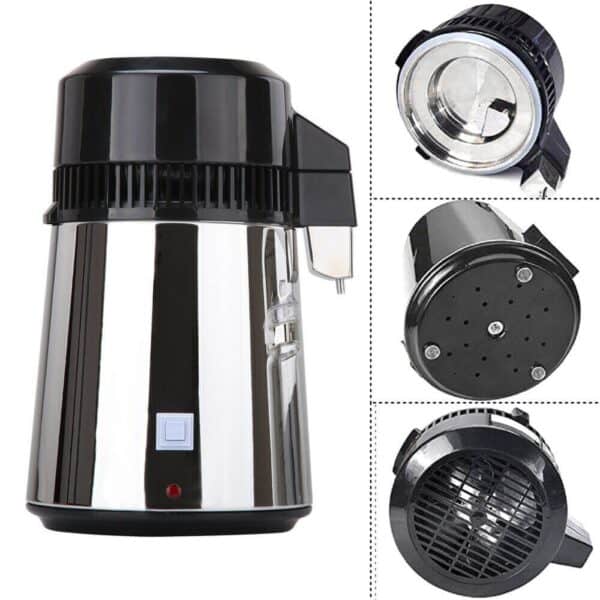 Stainless steel commercial juicer with detachable components for easy cleaning and maintenance. Ideal for cafes, juice bars, and restaurants to efficiently extract fresh juice.