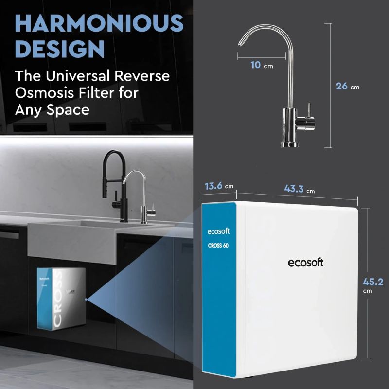 Ecosoft CROSS 60 tiesioginio srauto atvirkštinio osmoso filtras - obrazek 8