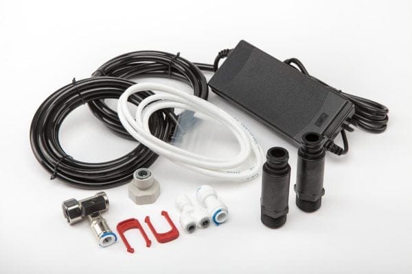 Filter replacement water filter system with hoses, connectors, and filtration unit for clean and purified water. Perfect for home or commercial water purification needs.