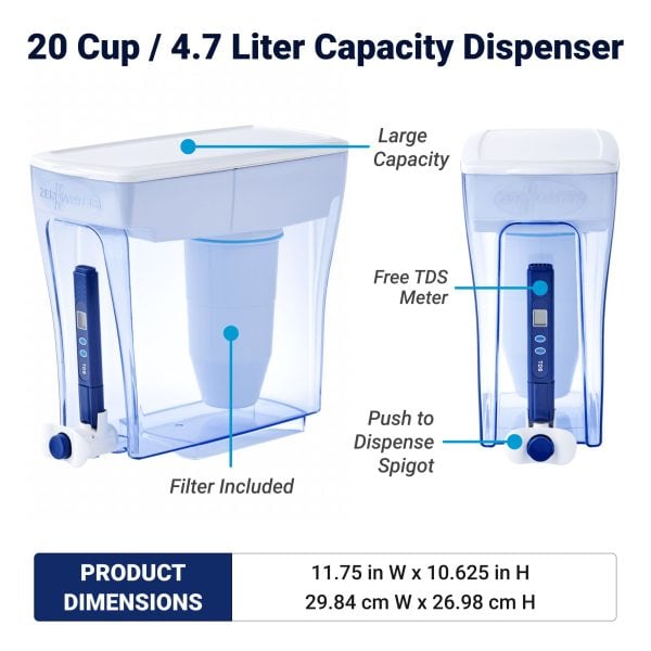 ZEROWATER 20 STIKLINIŲ / 4.7L FILTRO ĄSOTIS - obrazek 5